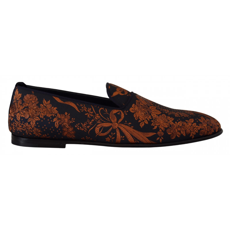 Mocassini con pantofole floreali blu ruggine - EU44/US11