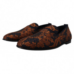 Mocassini con pantofole floreali blu ruggine - EU44/US11