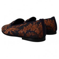 Mocassini con pantofole floreali blu ruggine - EU44/US11