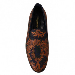 Mocassini con pantofole floreali blu ruggine - EU44/US11