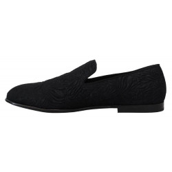 Mocassini con pantofole jacquard floreali neri - EU39/US6