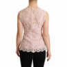 Camicetta senza maniche in pizzo floreale rosa - IT40-S