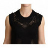 Canotta ritagliata in seta di cashmere nera - IT40-S