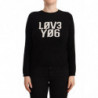Maglione pullover girocollo nero a maniche lunghe - IT38-XS