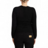 Maglione pullover girocollo nero a maniche lunghe - IT38-XS