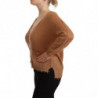 Maglione a maniche lunghe con scollo a V cardigan marrone - IT42-M
