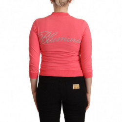 Maglione decorato con zip rosa con maniche a 3/4 - IT40-S