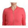 Maglione decorato con zip rosa con maniche a 3/4 - IT40-S