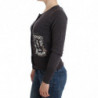 Maglione lavorato a maglia cardigan con paillettes in lana viola - S