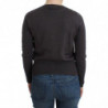 Maglione lavorato a maglia cardigan con paillettes in lana viola - S