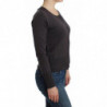Maglione lavorato a maglia cardigan con paillettes in lana viola - S