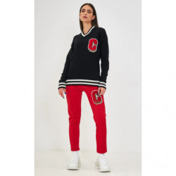 Jeans e pantaloni in poliestere rosso - S