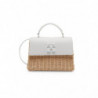 Borsa Tote Jitney Off-White in Paglia e Pelle - WOMEN