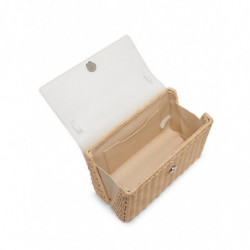 Borsa Tote Jitney Off-White in Paglia e Pelle - WOMEN