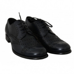 Scarpe eleganti Oxford con punta alare in pelle blu scuro - EU41/US8