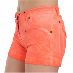 Mini shorts in denim di cotone arancione a vita media - IT40-S