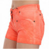 Mini shorts in denim di cotone arancione a vita media - IT40-S