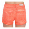 Mini shorts in denim di cotone arancione a vita media - IT40-S