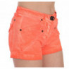 Mini shorts in denim di cotone arancione a vita media - IT40-S