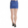 Minigonna casual elasticizzata in cotone blu - IT38-XS