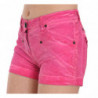 Mini shorts in denim di cotone rosa a vita media - IT38-XS