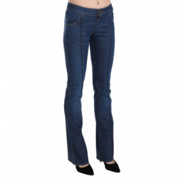 Jeans blu pantaloni denim vita bassa taglio stivale - IT46-XL