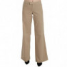 Pantaloni svasati a vita media in cotone beige - IT46-XL