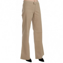 Pantaloni svasati a vita media in cotone beige - IT46-XL