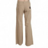 Pantaloni svasati a vita media in cotone beige - IT46-XL
