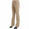 Pantaloni dritti a vita media in cotone beige - IT46-XL