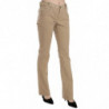Pantaloni dritti a vita media in cotone beige - IT46-XL