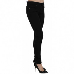Pantaloni slim fit in gabardine stretch con logo tigre nera - W42