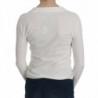 Maglione cardigan corto a maniche lunghe con scollo a V bianco - L