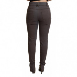 Jeans skinny in denim elasticizzato in cotone marrone - IT38-XS