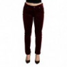 Pantaloni skinny in velluto rosso bordeaux - IT36 - XS