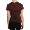 Top T-shirt girocollo con stampa cuori marroni - IT42-M