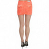 Minigonna casual elasticizzata in cotone arancione - IT38-XS