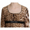 Camicetta superiore da donna leopardata scollo tondo marrone - IT50