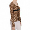 Camicetta superiore da donna leopardata scollo tondo marrone - IT50