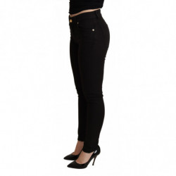 Jeans skinny in cotone stretch con pantaloni in denim nero - IT36 - XS