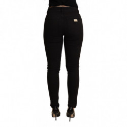 Jeans skinny in cotone stretch con pantaloni in denim nero - IT36 - XS