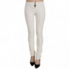 Pantaloni eleganti skinny bianchi a vita media - IT42-M