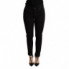 Pantaloni skinny in cotone elasticizzato denim nero - IT38-XS