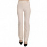 Pantaloni eleganti svasati in misto seta bianco a vita alta - W32