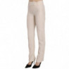 Pantaloni eleganti svasati in misto seta bianco a vita alta - W32