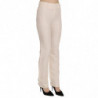 Pantaloni eleganti svasati in misto seta bianco a vita alta - W32