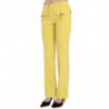 Pantaloni dritti a vita media in velluto a coste giallo - IT46-XL