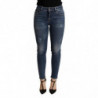 Pantaloni jeans skinny in cotone elasticizzato blu - IT36 - XS