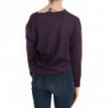 Top pullover a maniche lunghe con scollo a V viola - XXL