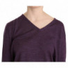 Top pullover a maniche lunghe con scollo a V viola - XXL